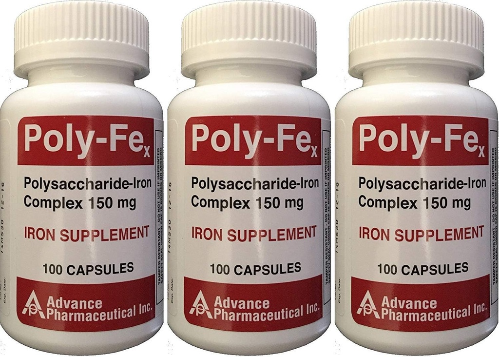 Polysacharide Iron Complex 150 mg Capsules Iron 补充100 capsules 每瓶3枚300 capsules