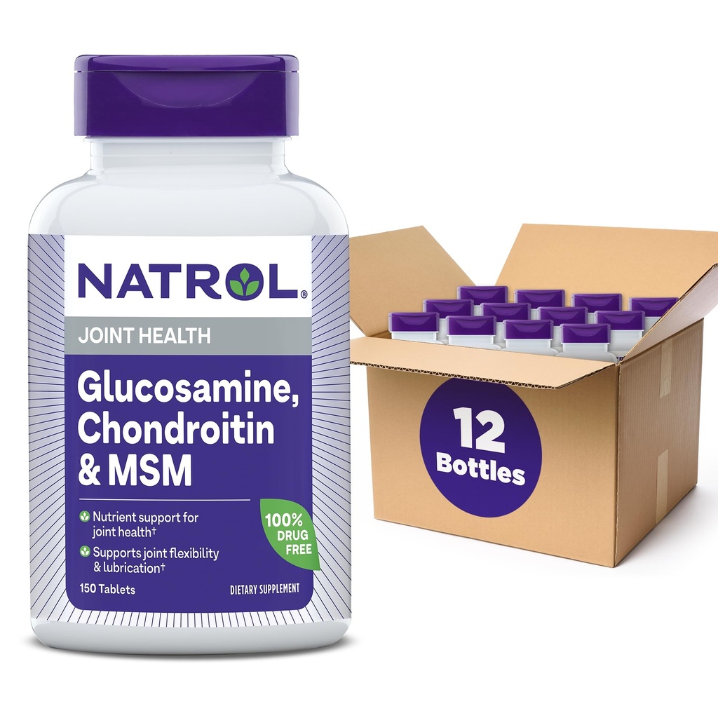 Natrol Glucosamine Chondroitin 和 MSM 平板电脑,150-Count(12页)