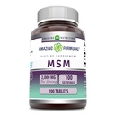 神奇的方程式 MSM(Methylsulfonylmethan) 补编 + 1000 Mg Perervice → 200 tablets → Non-GMO → Gluten Free → 美国制造