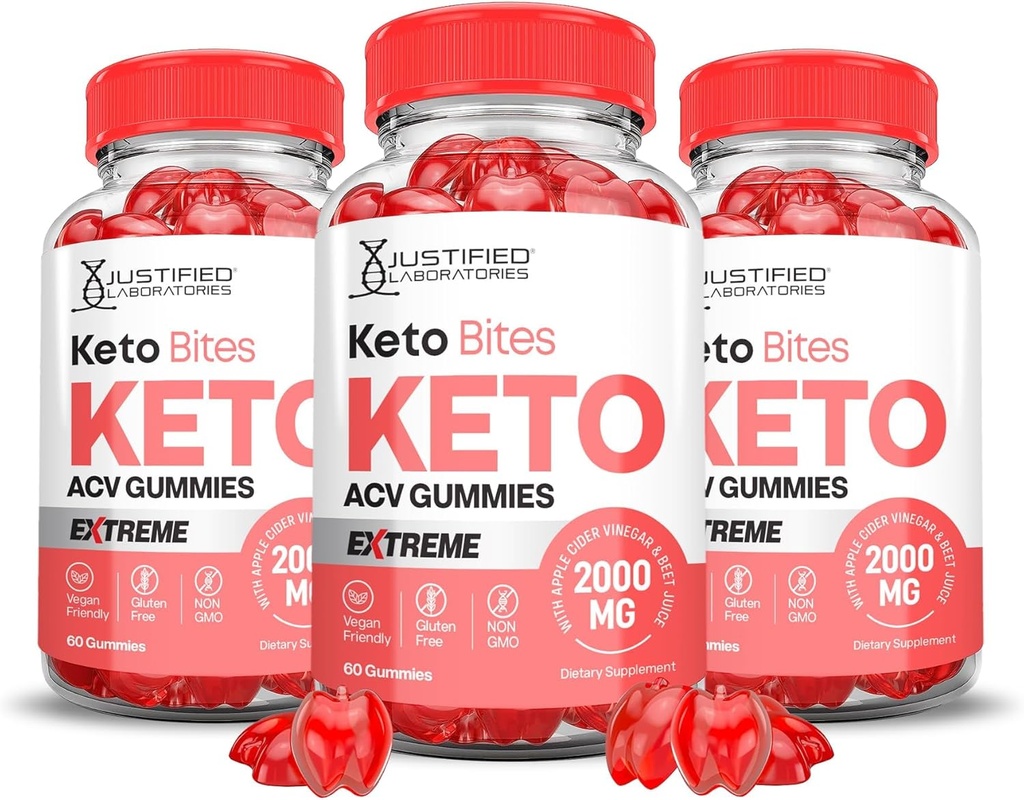 合理实验室(3 Pack Keto Bits Keto ACV Gummys Extreme 2000MG Keto Bites Keto Gummys Apple Cider Vinegar 与石榴蜂蜜汁粉 B12 Vegan Non GMO 180 Gummys 配制而成)