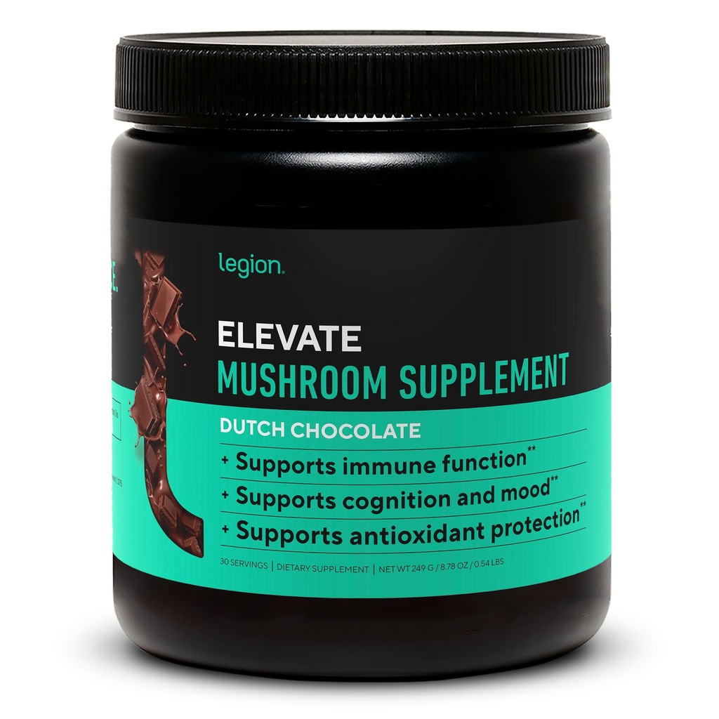 LEGION Elevate 蘑菇补充粉 - 狮子马恩粉的蘑菇混合剂,Reishi Powder & Beta-Glucan - 蘑菇粉到Boost Imune系统,Mood & Performance 荷兰巧克力(30种服务)