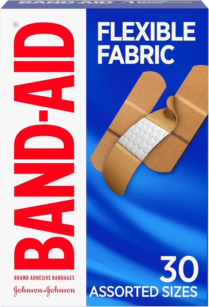 Band-Aid Brand Fled Fread Freadsive Bandages, 小刀和烧伤的舒适的防腐和伤病护理, Quilt-Aid Technology to Cushion 痛苦的伤痕, 各种大小, 30厘米