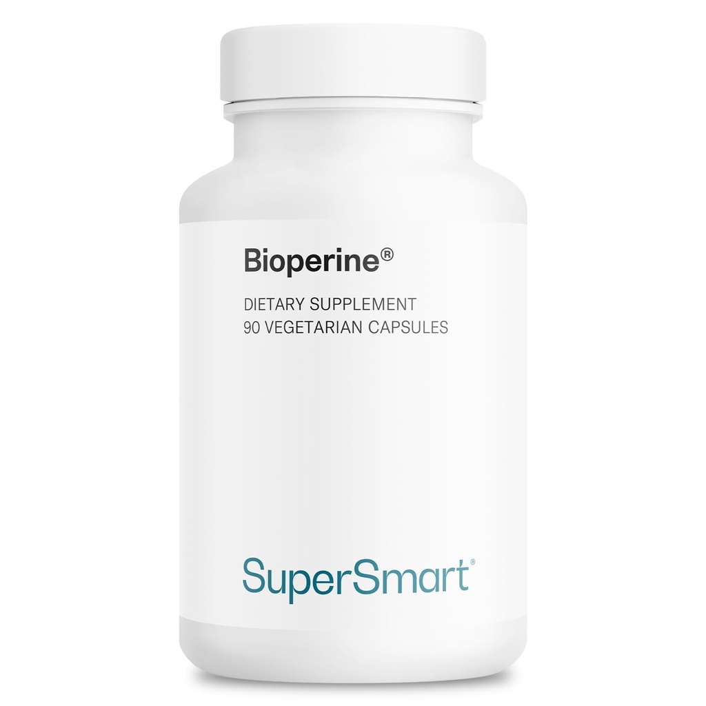 SuperSmart Bioperine 每日30mg(95% Piperine) - 黑胡椒抽取补充剂 - 吸收增强剂 - 消化酶支持 QQ Non-GMO & Gluten Free - 90 Vegetarian Capsules