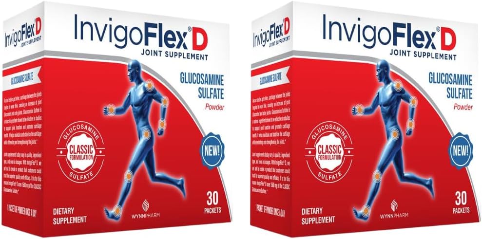 INVIGOFLEX 1500 mg of Glucosamine Sulfate Powder (Classic Production) - 膝盖,手,背,和 Hip 支持 D: Glucosamine Sulfate, Packets - 60 packets 的Premium 联合补充 互联网档案馆的存檔,存档日期2013-12-02.