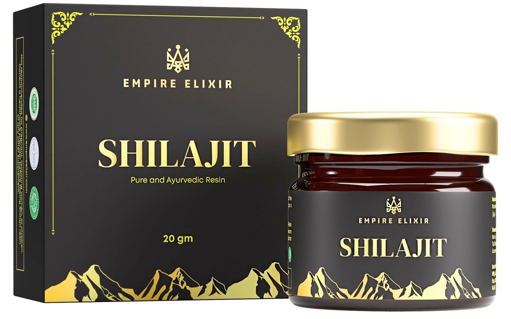 Shilajit Resin Pure Himalayan 20g Jar – 由帝国Elixir 高潜力金级的男女选手 – 天然矿物补充 – 能源靴子和免疫支持,75%富尔维酸