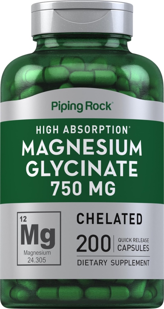 螺旋岩镁 胶囊 | 750mg | 200 mills | 200 mills | Chelaed Supplement | 高吸收 | 非GMO 和 Gluten Free