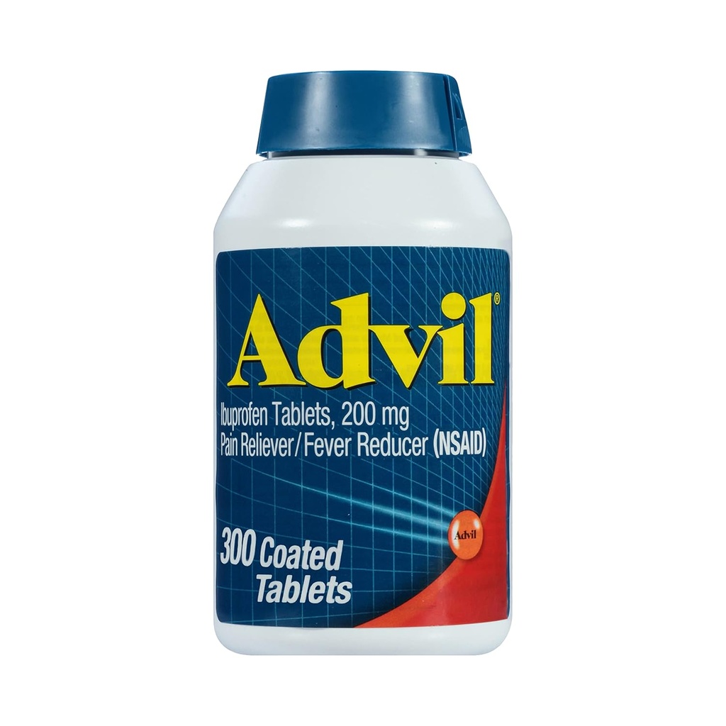 Advil Pain Reliver and Fever Reliefer, 治疗头痛、背痛、月经疼痛和联合疼痛的疼痛药剂,200毫克
