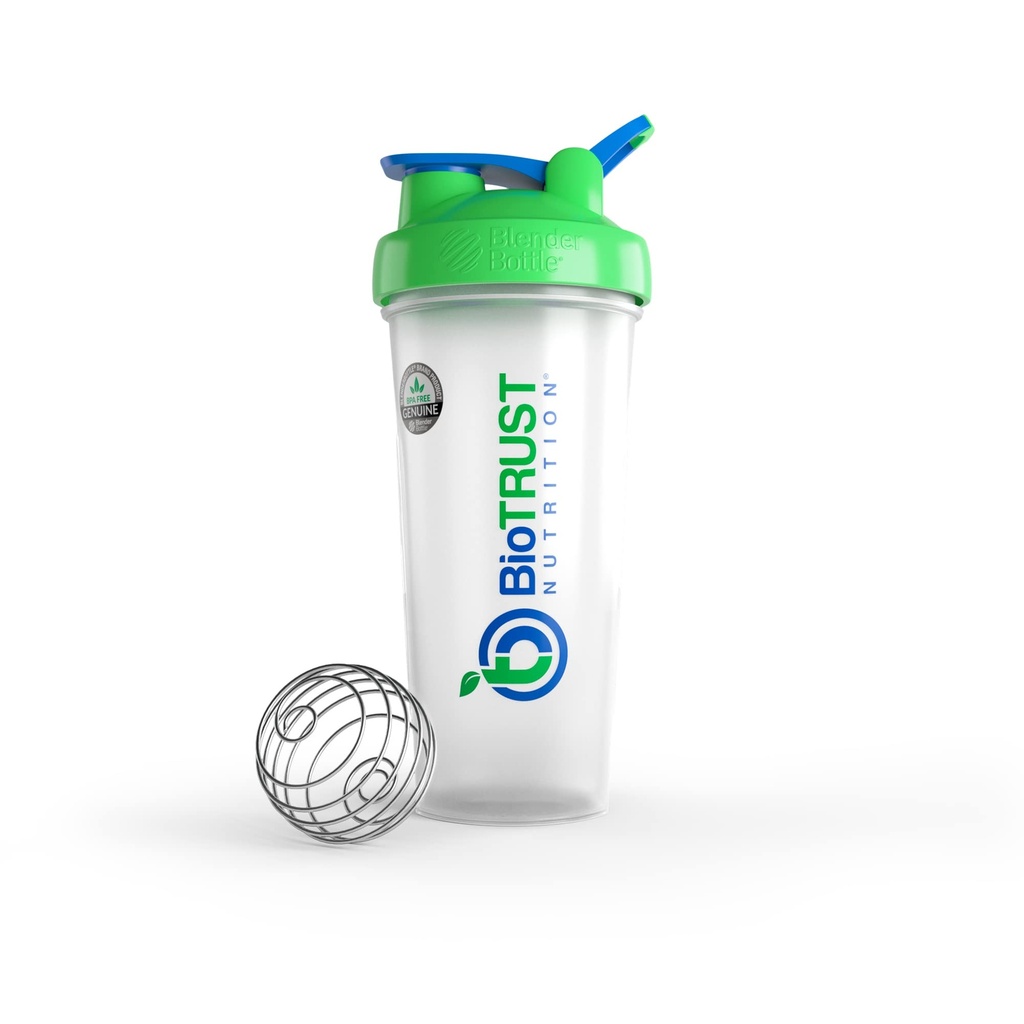 生物TRUST BlenderBottle 经典摇摆瓶,28-Ounce带环状,清/绿色