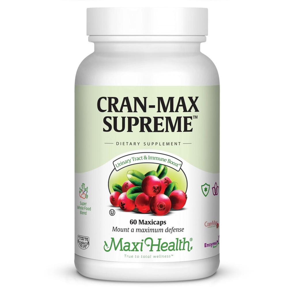 Maxi-Health Cranmax Supreme Cranberry Suppose Capsules - Urinary Tract and Immune支持 - 60 计数 - 1个月供应