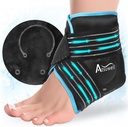 Atsuwell Ankle 冰块包装, 重用 Gel 冰块换脚步脚跟, 用软Plush Lining 换脚的冰块包装, 用冷压缩疗法换脚步不适, 黑色