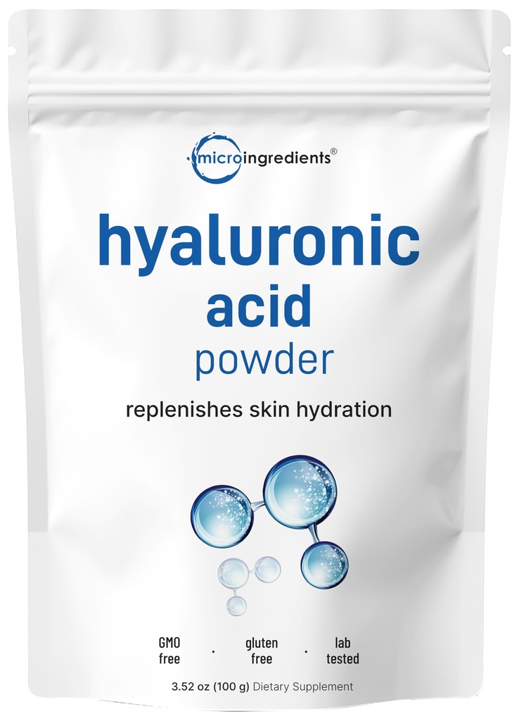 微成份:Hyaluronic酸盐粉,100克 低分子重量,化妆品级: 皮肤水分和湿度支持补充品: βn,水溶性(用2小时)