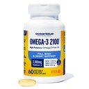 海洋蓝专业Omega-3 2100-60 计数 - 高概率三重强度无鱼油补充剂,配有环保局,DHA & DEA - Orange Flavor, 30名服役人员
