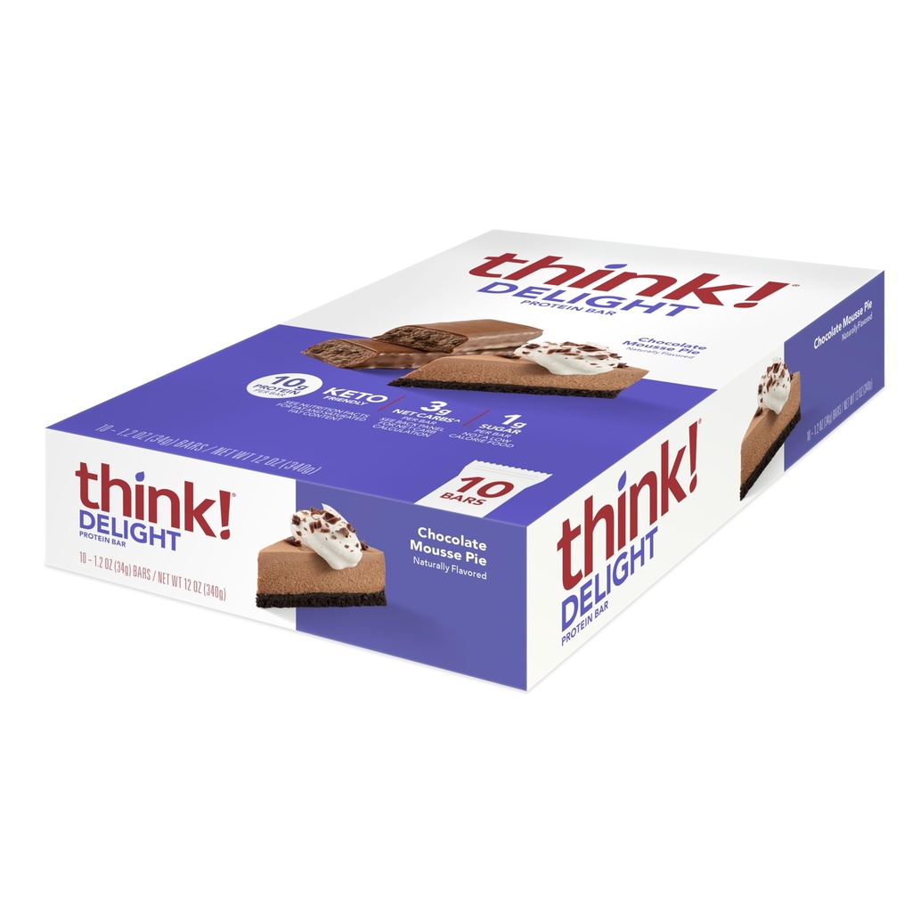 以为! Delight, Keto 蛋白棒, 健康低卡, Gluten 免费小吃 - 巧克力摩斯派, 10 Counter (Package May Vary)