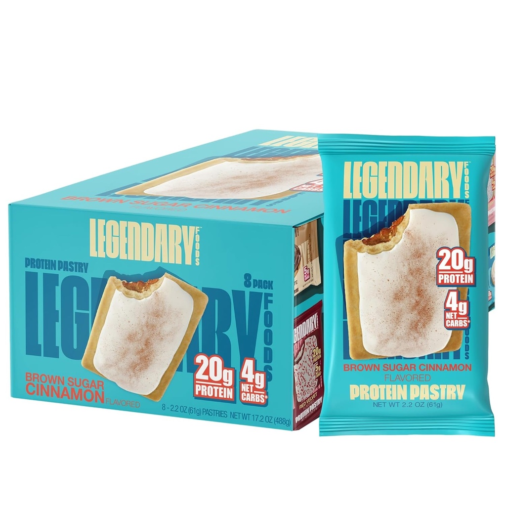 传奇食品 20gr 蛋白质糕点 9-Pack Bundle - 低碳味蛋白 酒吧 Cedric Keto Friendly, 无糖添加高蛋白早餐 Snacks, Gluten Free Keto Food - 棕糖桂
