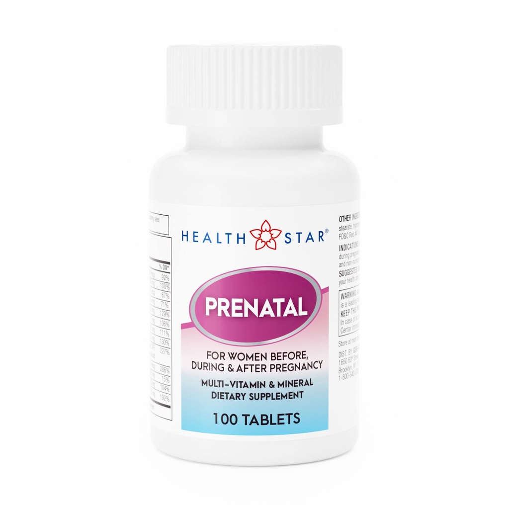 健康妈妈和婴儿健康之星的老年护理产前多维生素-福拉特+维生素C+维生素D+铁+钙+B12-100 平板电脑