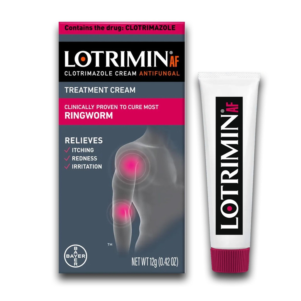Lotrimin AF 环形虫 Cream Clotrimazole 1% -- -- 临床上证明,对成年人和孩子的多数环形虫的有效抗虫乳汁治疗时间为2年以上,42年(12克)