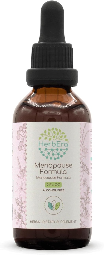 HerbEra Menopause 公式 B60 无酒精萃取纹饰 聚焦液滴 天然维特克斯贝里 液晶根 母体根 东奎根 伯多克根 黑色科霍什根 2 Fl Oz