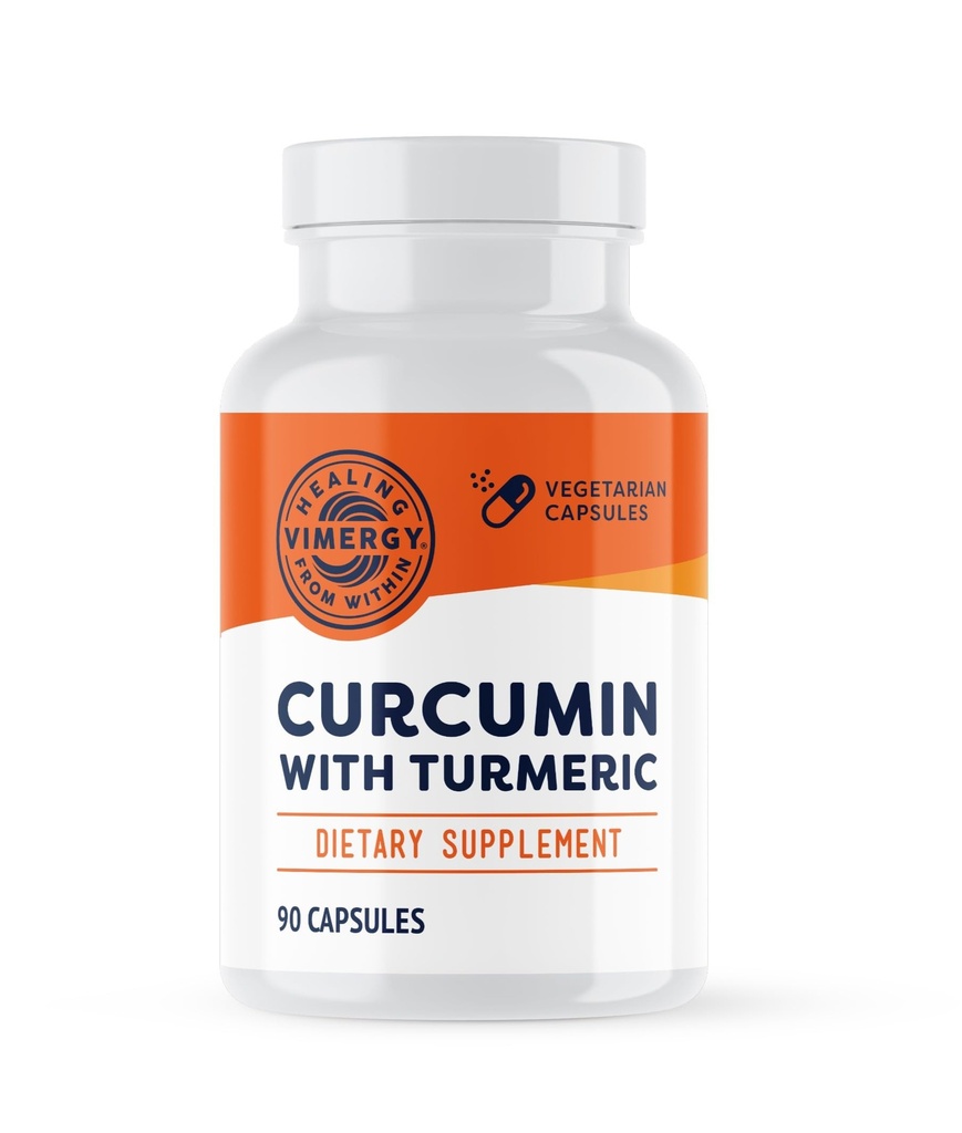 Vimergy Curcumin with Turmeric Supplement, 1000mg Curcumin 提取/服务 - 液态卡普尔 - 非GMO, Gluten-Free, Kosher, Vegan & Paleo 友好的 Turmeric Curcumin 补编