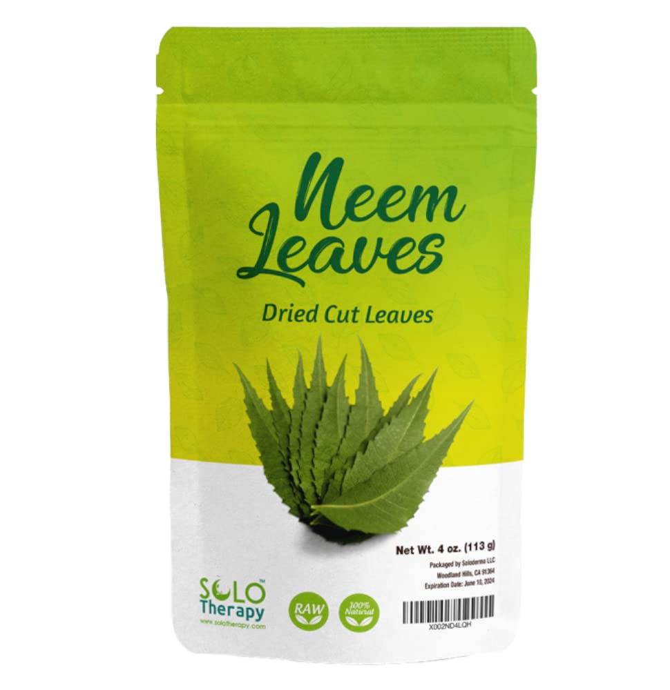Neem Dried Cut Leaves, 4 oz., Margosa Leaves, Azadirachta Indica, Resealable Bag, 来自印度的产品,