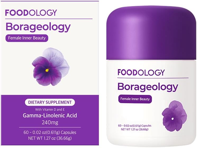 FOODOLOGY BORAlogy (60 Softgel, 30天) - 纯硼酸油,GLA 240 mg与维生素E & D3. 植物基 Omega 6 Fatty Acid Supplement for Premenstrual Disfort,健康皮肤和激素平衡.