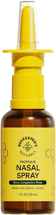 养蜂人自然鼻喷洒 成人与Propolis, Xylitol & Saline, Clears Nasal Conclus, Moisturizes Sinus Canal, & Decongest Sinus Cavities, 1 fl z