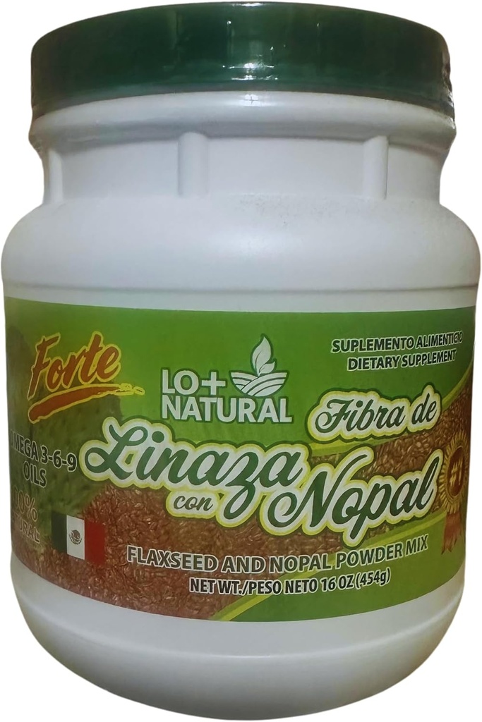 Linaza con Nopal Forte (1LB) 地上Linaza的100%天然混合- Nopal Cactus Powder Mix 极有效 Flaxseed & Nopal Powder Mix 16oz饮食补充