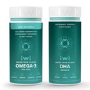 Iwi Omega-3 Minis & DHA Omega-3 Bundle, 30名服务员, Vegan 植物藻类 Omega 3, Krill 和鱼油替代品, 无鱼味余料