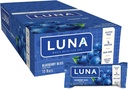 LUNA BAR - Gluten Free Snack Bars - Blueberry Bliss Flavor - 7g of protein - 非GMO - 植物型的整洁小吃 - On the Go Snacks (1.69 Ounce Snack Bars, 15 Counter) (中文(简体) ).