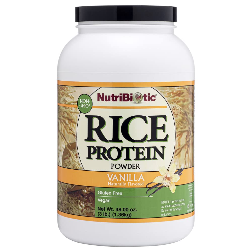 NutriBiotic – Vanilla Rice 蛋白, 3 Lb (1.36kg) → 低碳, Keto-Friendly, Vegan, Raw protein Powder → 生长和加工无化学品, GMOs 或 Gluten → 易于文摘和营养丰富的