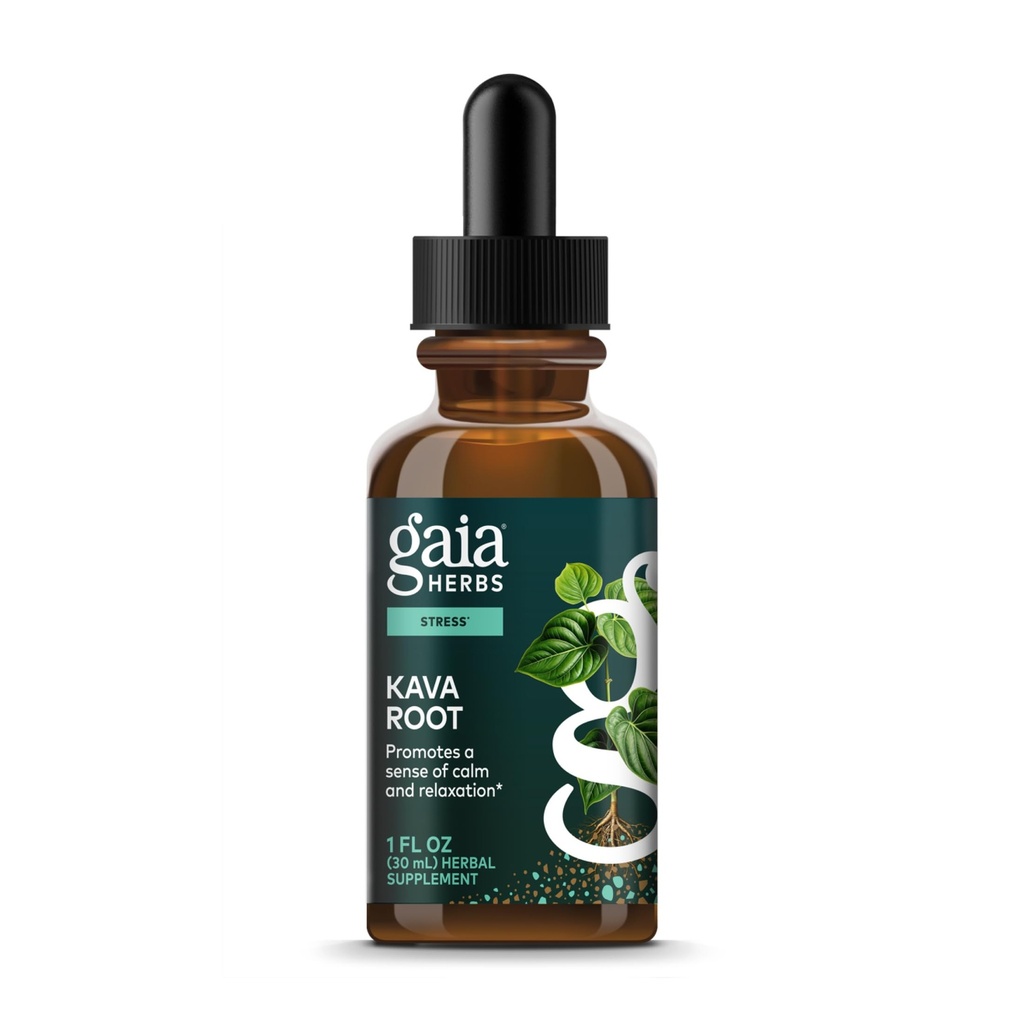 Gaia Herbs Kava 根部外加力量——帮助维持自然平静、放松、* 紧张时期的情感健康——与诺贝尔卡瓦种植者共同制作——1 Fl Oz(20日供应)