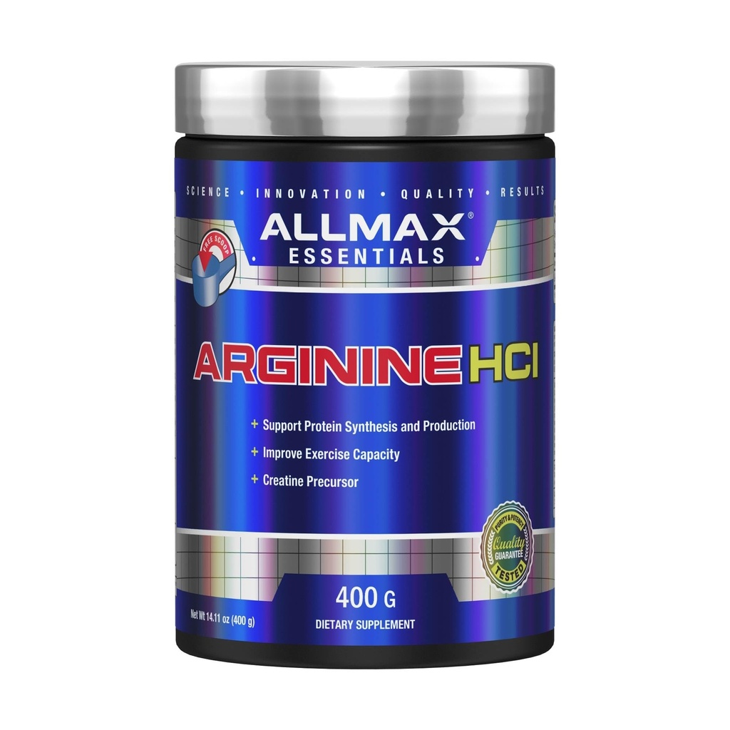 AllMAX Agrinine HCL - 400 g - 氮氧化物合成前体 - Vegan & Gluten Free - 200 services