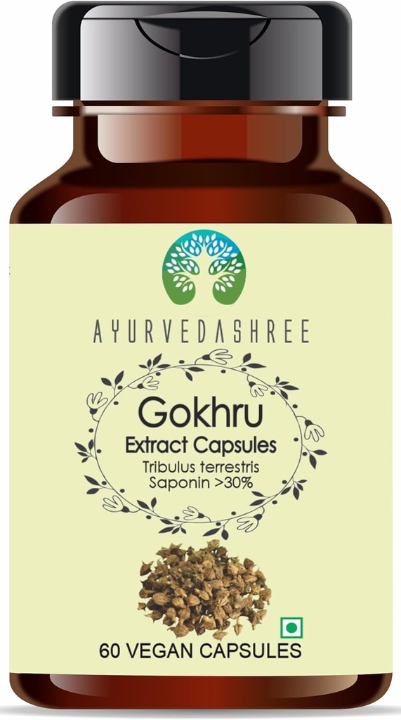 Gokhru 提取500mg - 60 蔬菜 Capsules - Terrestris - 所有自然 - 100% Vegan - Gluten - Free - GMP 认证