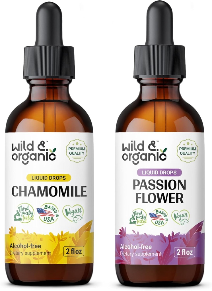野生和有机甘菊花丁香2 fl oz & Passionflower Tincure 2 fl oz
