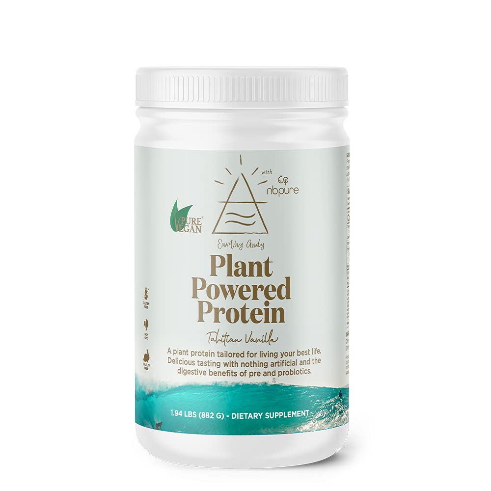 nbpure Earthy Andy Planet Powered protein, Gluten-free, 非GMO, 残忍的无豆蛋白粉, 香草, 30种服务