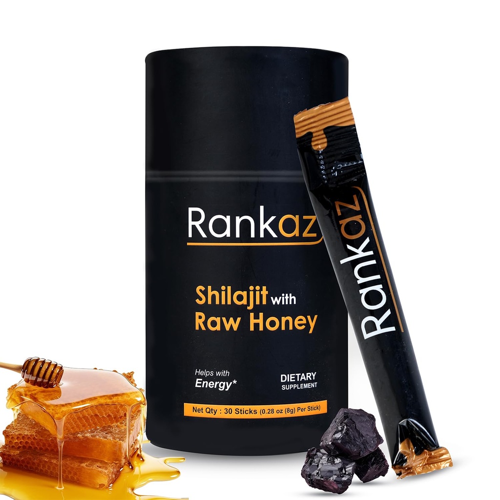 Rankaz Natural Shilajit 蜜棒有机 - 30个棒,Shilajit 蜜叶酸和痕量矿物