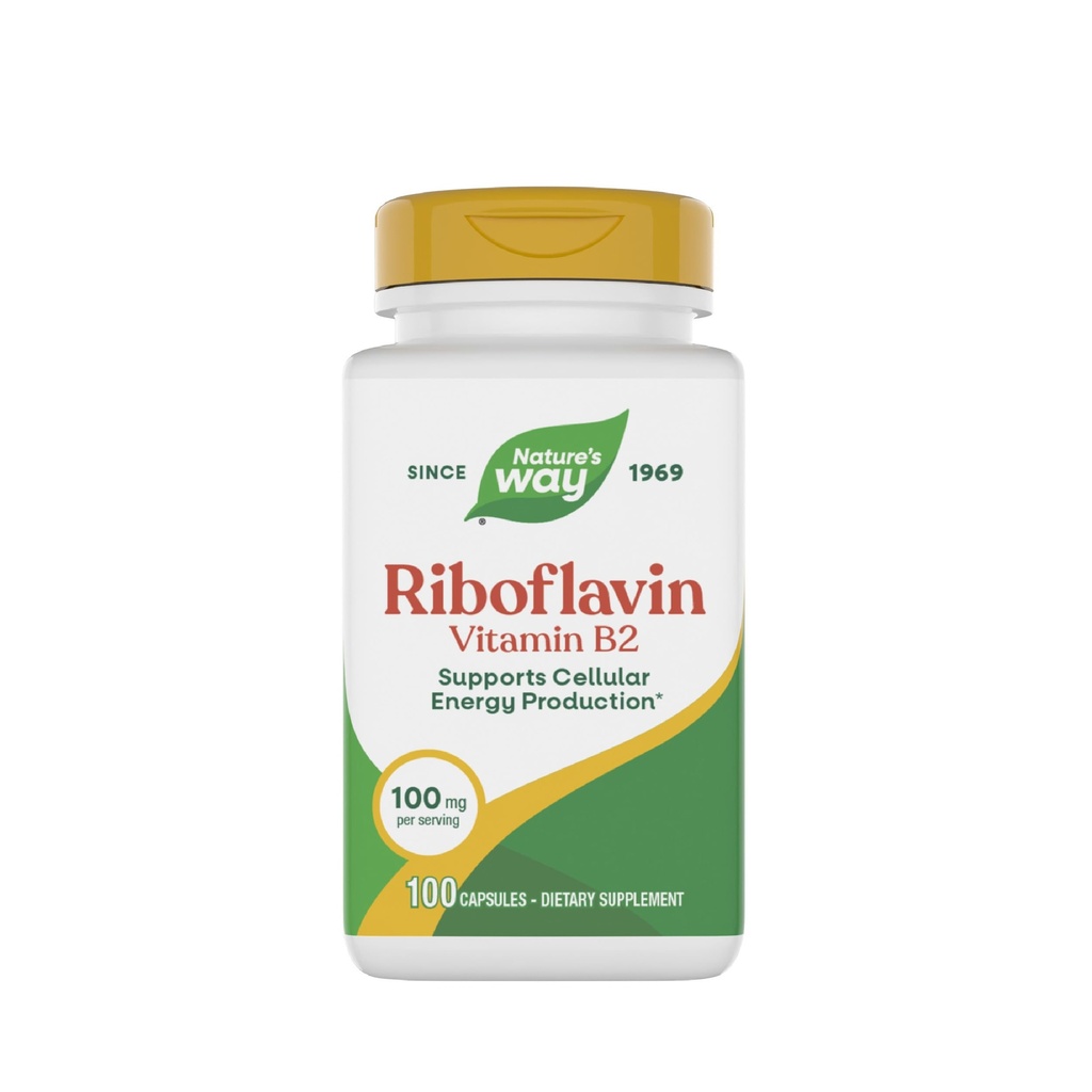 自然之道Riboflavin维生素B2,支持细胞能量生产*,高概率Riboflavin,每服100毫克,100卡普尔(包装May Vary)