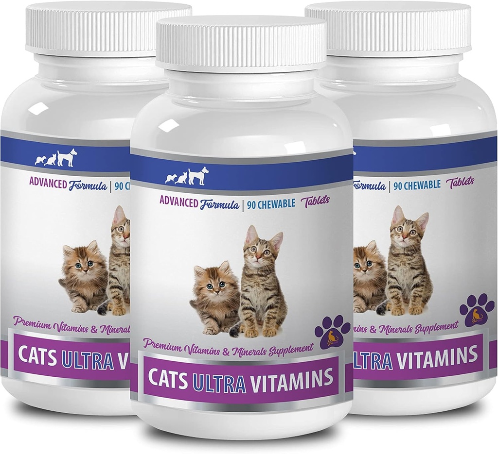 对猫的抗氧化剂 - 对猫的超维生素 - 健康矿物和维生素配方 - Chews - Calcium for Cats - 3瓶(270处理)