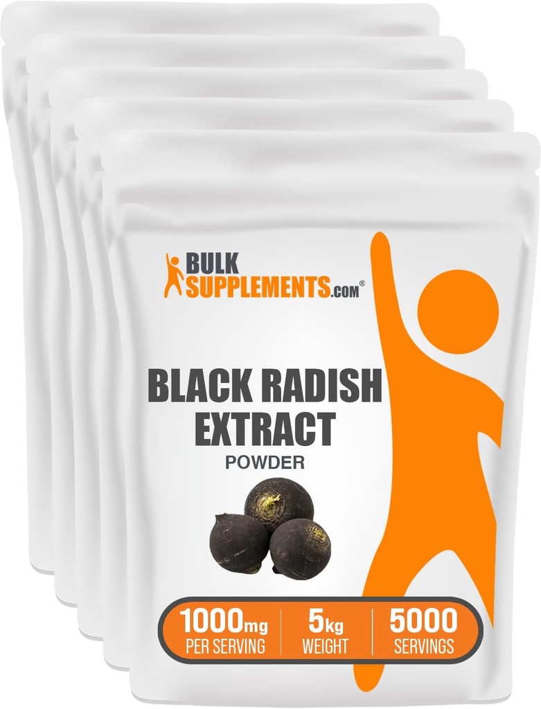 Bulk Assupports.com Black Radish 抽取粉末 - 肝脏支持 - 西班牙 Black Radish 抽取 - 肝脏补充 - 肝脏和消化卫生的草药补充品 (5公斤 - 11磅)