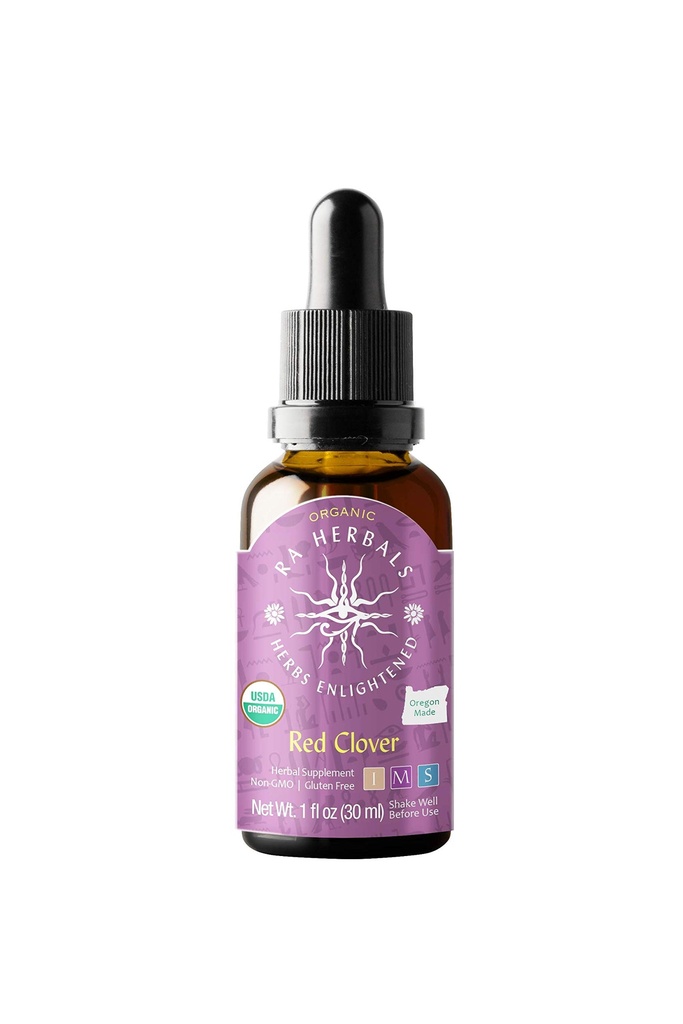 Ra Herbals 有机红色克洛弗液体提取 - 更年期支持 - 1 fl oz