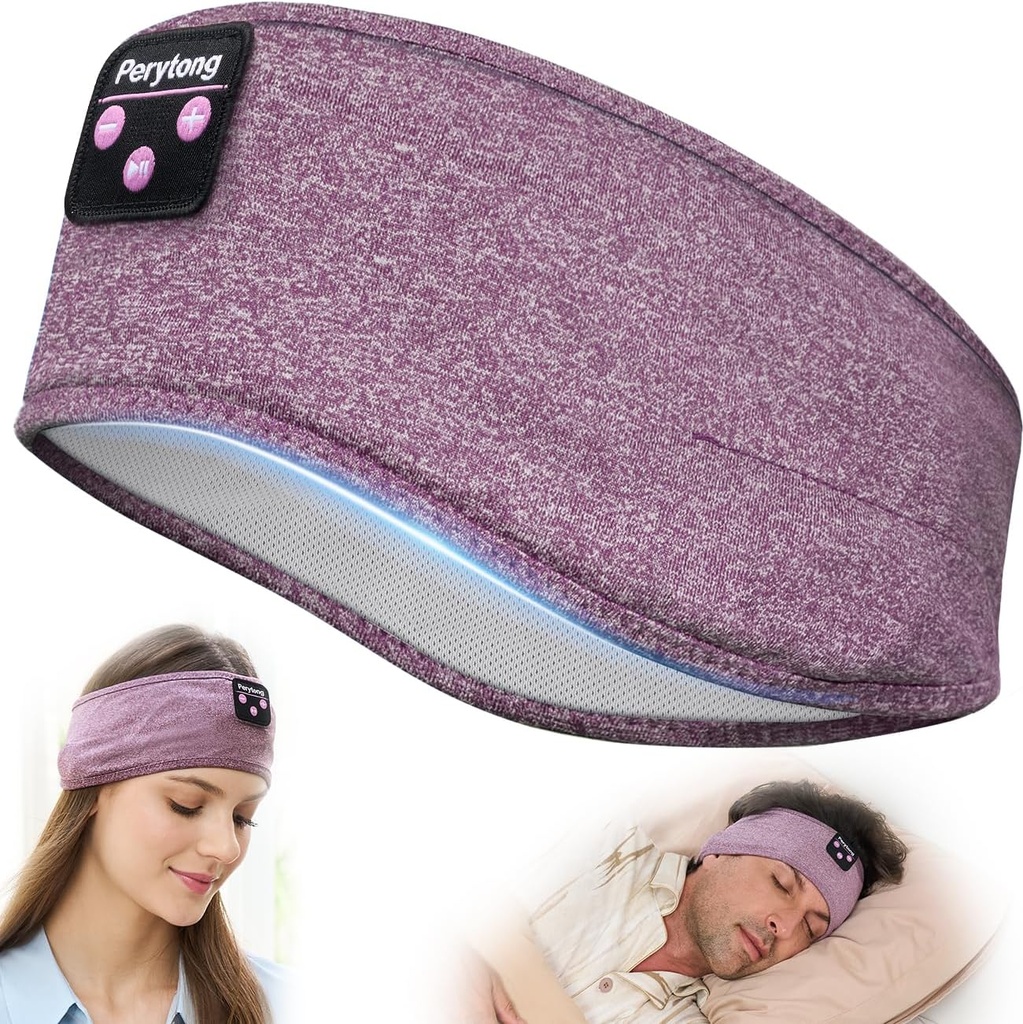 Perytong睡眠耳机 蓝牙头带 睡眠耳机 跑步耳机 瑜伽 健身 旅行 冥想 适合侧卧者 男性礼物 科技 Gadgets