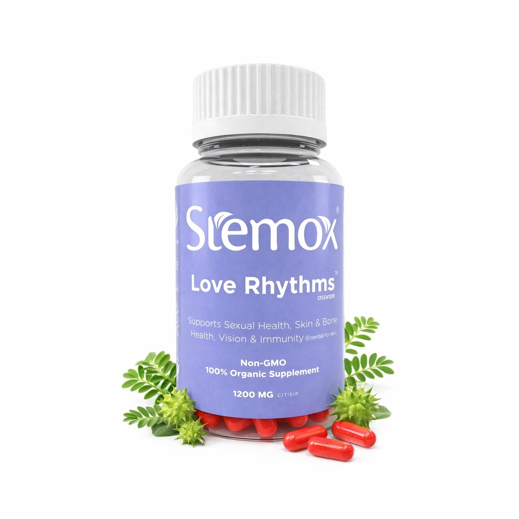 爱情韵律 L-Arginine 500MG & Tribulus Terrestris for Men – Stamina & Virtuality Support - 非GMO, 100% 男子有机补充 - 活动生活方式和身体健康 - 60 Capsules