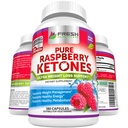 FRESH 健康纯度 100% Raspberry Ketones Max 1000mg Pervice - 3个月供应 非转基因 - 高级体重损失支持 - 180卡普尔