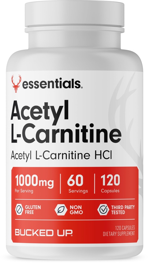 Bucked Up Acetyl L-Carnitine 1000mg 个人服务,支持脑功能基本知识(60名服务员,120名卡普尔)