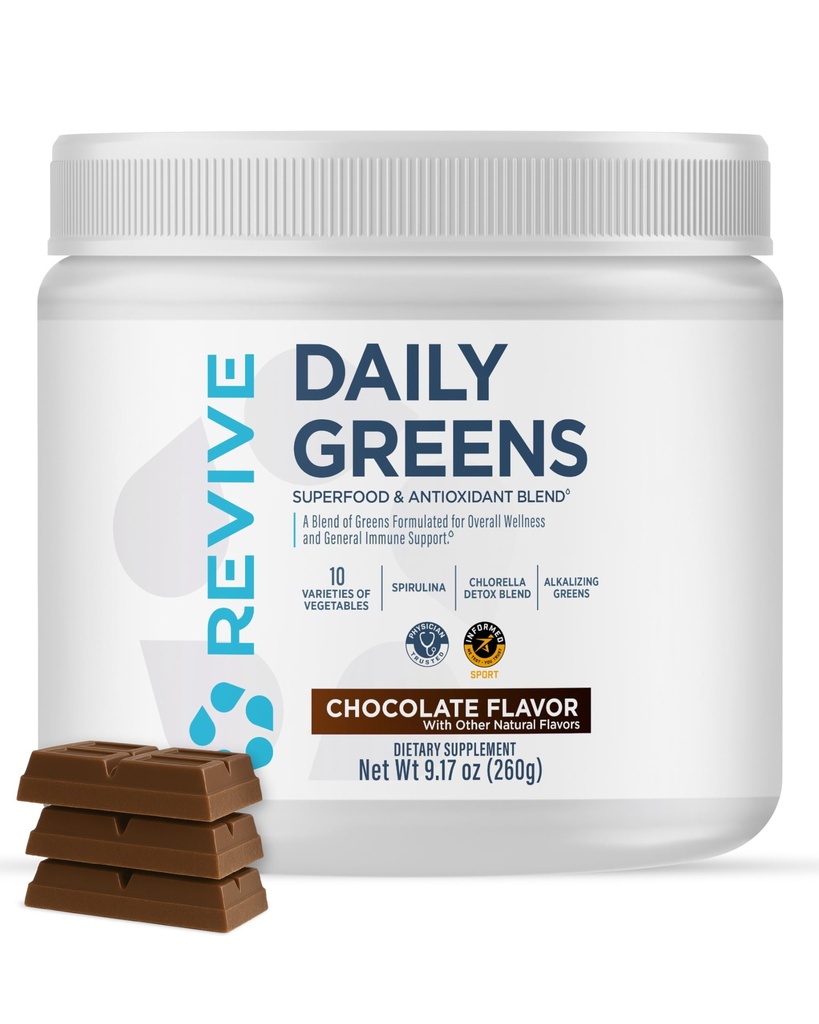 振兴MD Daily Green Powder Superfood (Chocolate) - 支持能量水平的超绿色粉剂 - 改善纤维摄入量的绿色汁液 - 蔬菜支持文摘和古特健康