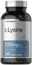 Horbäach L-Lysine Supplement 2000mg 240卡普列斯 自由形态 L-Lysine 氯化氢 | 蔬菜,非GMO, Gluten Free