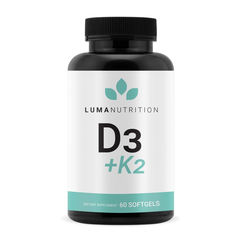 露马营养 D3 + K2 维生素 10000 IU - 骨与心健康补充 - 最大强度免疫支持和钙吸收 - 60 Softgels