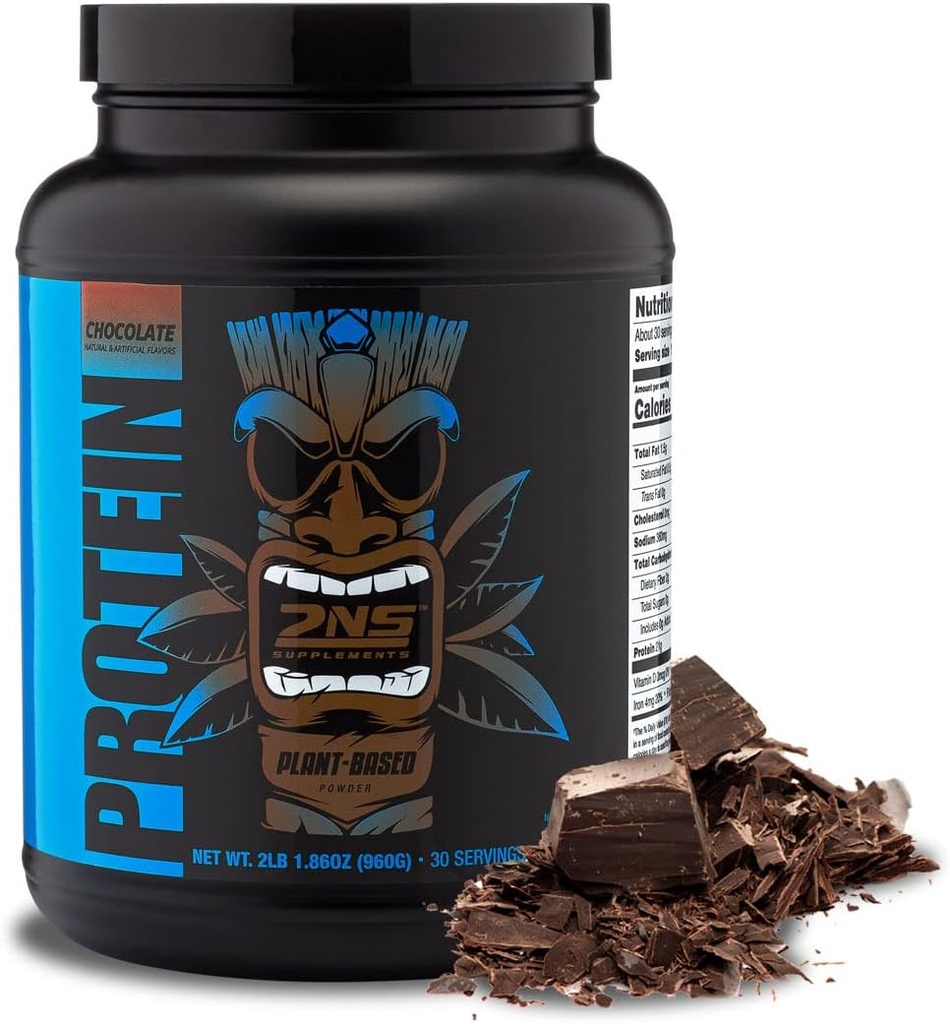 第2种自然补充剂 — 植物蛋白,巧克力,30种服务,2.2LB — 21G Vegan蛋白和EAAs 支持肌肉生长和复苏 — 没有豆类,胶类或转基因生物,没有添加和制造的糖