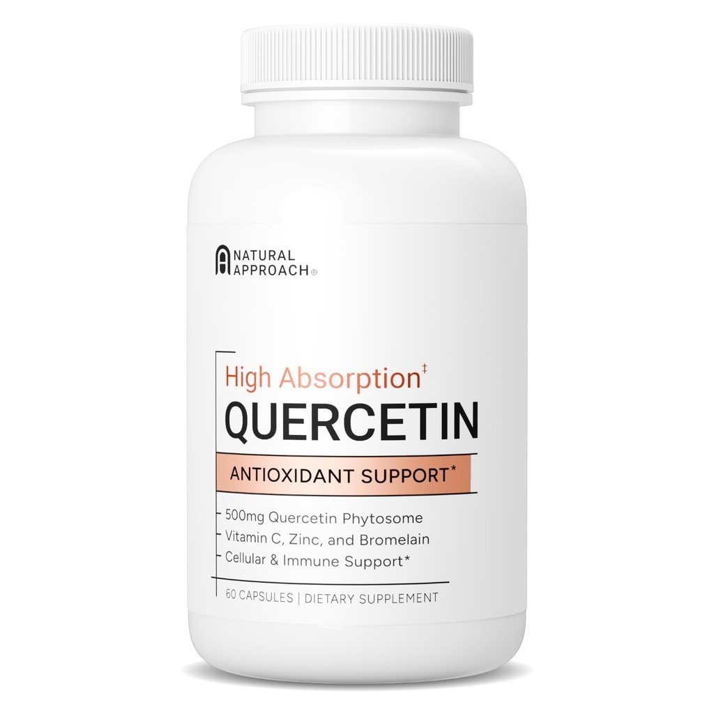 高吸附素与布洛梅兰,维生素C和锌-500mg Quercetin 生理学 - 50x 更多吸附 - 支持免疫功能和细胞健康 - 美国制造的补编 - 60 Capsules