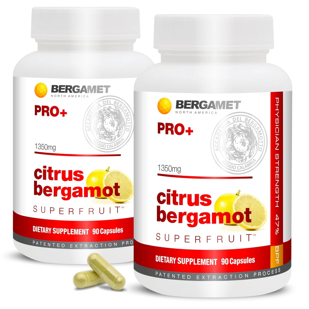 Citrus Bergamot SuperFruit PRO+ 配橄榄叶萃取 - 47% BPF - 80% 多元酚 - 每服675mg – Worlds Stest - 由临床研究支持 - 美国制造 - 180 Caps