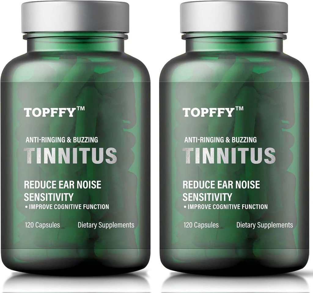 Tinnitus Relief for Ring Ears, 1200MG Tinnitus Relief Suppos, 用于听力损失和耳鸣 & Tinnitus Relief, 240 软胶(2包)